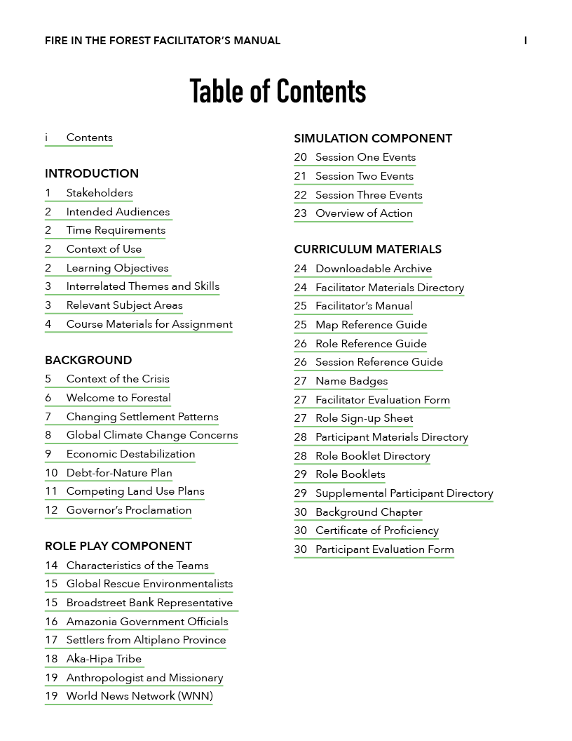 Table of Contents